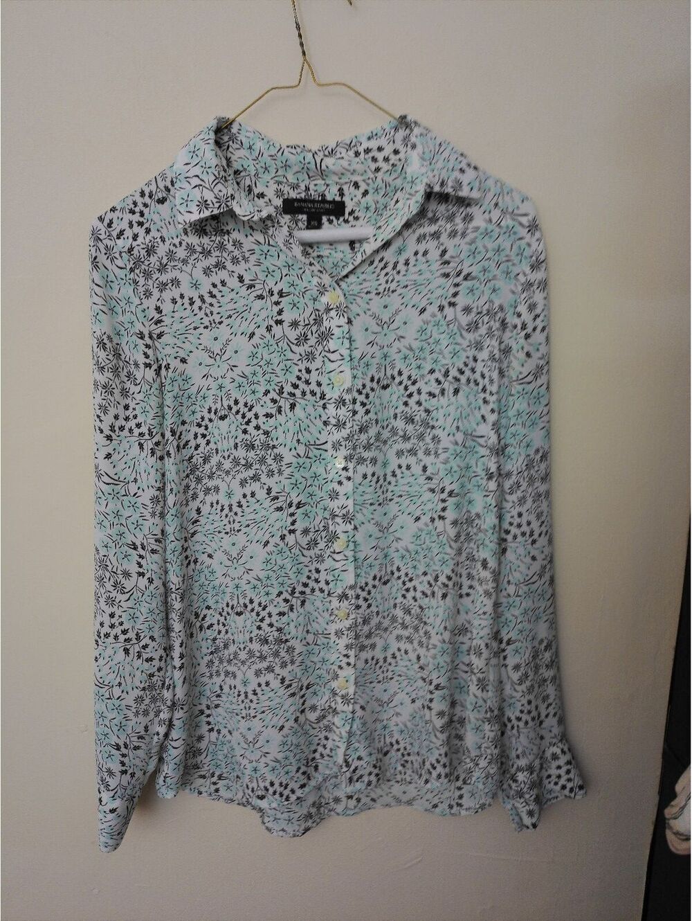 Banana Republic‎ Dillon Shirt XS Floral Print Button-Up Blouse